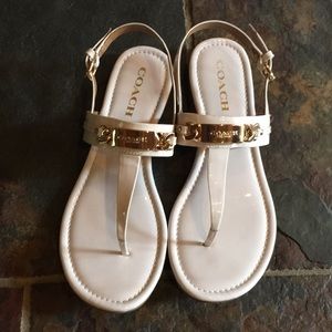 Coach sandals. Off white. Worn once.